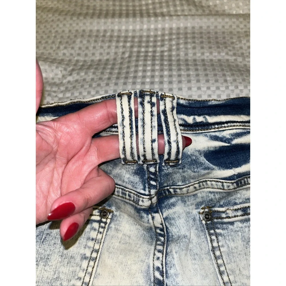 Buckle Preme Skinny Stretch Jean Destructed denim‎ cool quilted Front 36w 33L